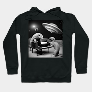 Pangolin playing piano in space Hoodie